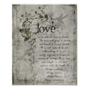 KRW Love is Patient Corinthians Bible Quote Poster