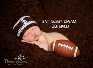 Crochet Baby Football Hat Custom Made Newborn to 3-6 Months Boy/Girl ...
