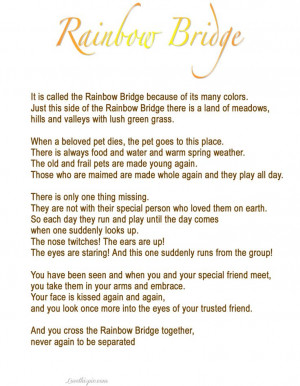 Pet Loss Poem. No matter how you feel about the 