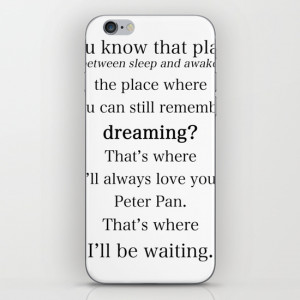 Peter Pan Wendy Tinkerbell Quote J. M. Barrie iPhone & iPod Skin