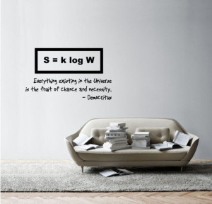 Science Art - 5 simple equations - Democritus quote and Boltzmann's ...