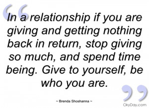 in a relationship if you are giving and