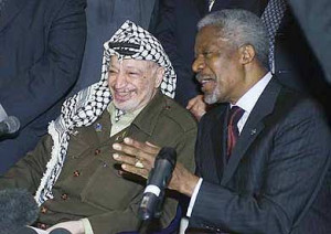 Yasser Arafat et Kofi Annan
