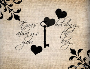 antique skeleton key brocade love romance quote saying llustration ...