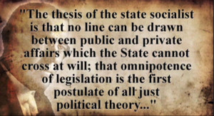 The thesis of the states socialist is, that no line can be drawn ...