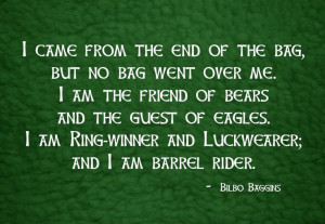 Am Barrel Rider #Hobbit #Quote #Bilbo