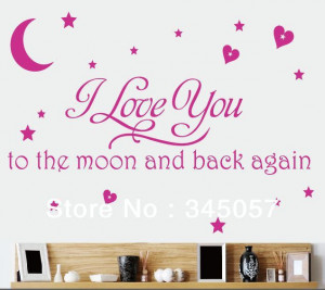 Love You to the Moon and Back Again Star Heart Art words sayings ...