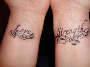 Love and strength quote tattoos for women hand