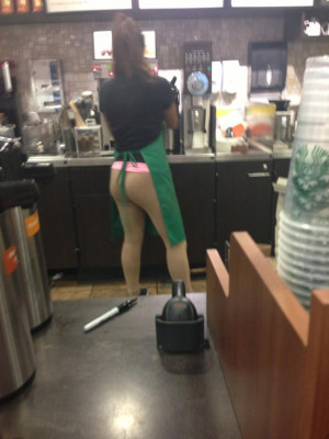 look like it, but she’s actually wearing skin-colored yoga pants ...