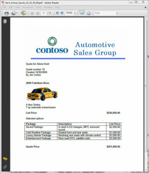 figure 25 the sales rep can save the quote as a pdf file