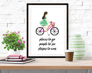 Stripes to Wear -- Watercolor Quote Print -- Home Decor
