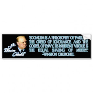 Winston Churchill Quote on Socialism Bumper Stickers