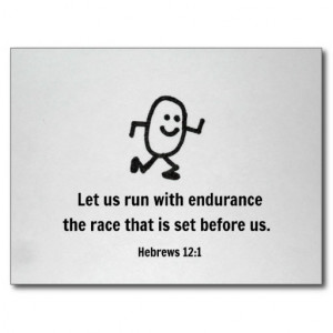 Hebrews 12:1 Let us run with endurance... Postcard