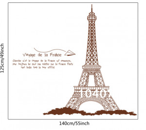 ... Home Decor Paris Poster Wall Decals Quotes Silhouette Wall Paper Art