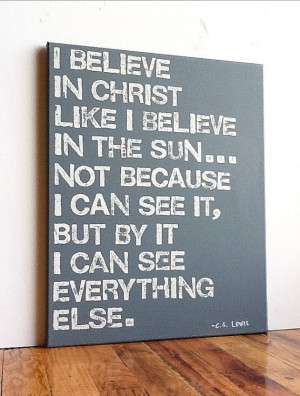 16X20 Canvas Sign - I Believe In Christ, Decoration, Steel Blue and ...