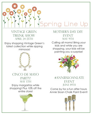 ... Calendars with these Exciting Springtime Events at Bird and the Bee