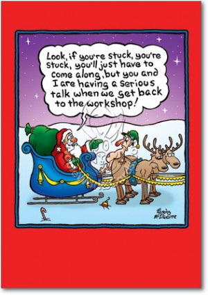Stuck Elf Inappropriate Humorous Merry Christmas Paper Card Nobleworks