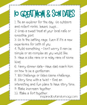 10 Creative Mom and Son Dates Kids Love