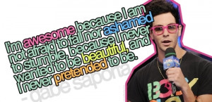 ashamed, awesome, beautiful, gabe saporta, myself, quote, text
