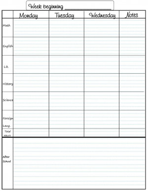 printable weekly planner sample syllabus school teacher