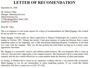 Business Letter Of Recommendation Sample Sample letter of offer of