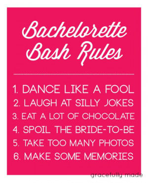 Hot Pink Bachelorette Party Rules Sign by gracefullymadedesign, $5.00 ...
