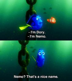 That moment when you think that Dory will realise who Nemo is and take ...