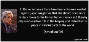 levelled against Japan suggesting that she should offer more military ...