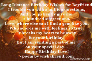 Happy Birthday Quotes for Boyfriend Long Distance