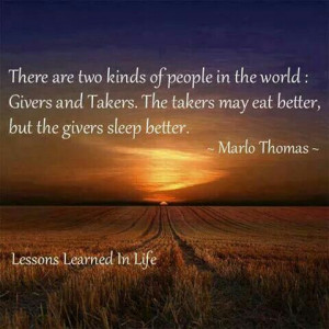 Be a giver, not a taker