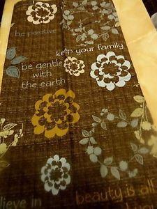 Brown-Blue-Outlined-Leaves-Flowers-Inspirational-Sayings-Fabric-SHOWER ...