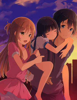 anime, asuna, kirito, sao, sword art online, yui