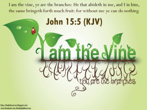 ... Abideth In Me And I In HIm The Bringeth Forth Much Fruit - Bible Quote