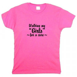 Fdt Womens Cancer Lf T-Shirt-Walking My Girls For A Cure-Pink Lg Pink ...