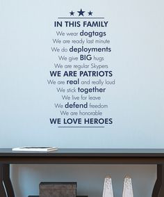 Take a look at this Navy 'Military In This Family' Wall Decal on ...