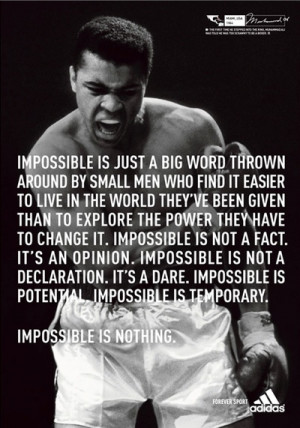 ... Adidas, Impossible Muhammad Ali, Quoteabl Quote, Motivation Quote