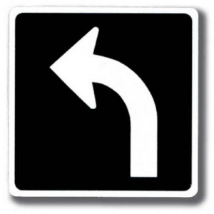 Left Turn Lane Sign