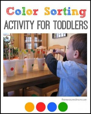 Simple color sorting activity for toddlers - my two year old loved ...