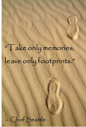 Travel quote take only memories leave only footprints