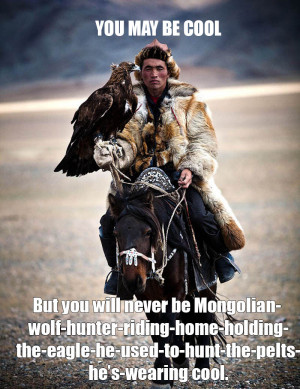 ... Wolf Hunter Rider While Holding Your Hunting Eagle On a Horse Cool