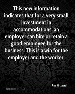 Roy Grizzard - This new information indicates that for a very small ...