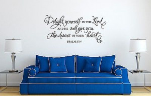 ... Wall Decal Sticker Bedroom Quote Psalm Bible Lettering Lord Dorm r1547