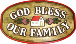 God bless our family plaque