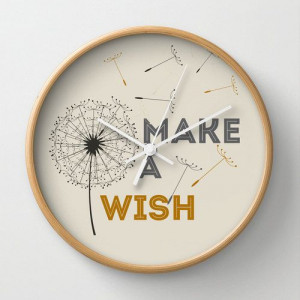 Make a wish wall clock quote typo home decor dandelion wall clock ...