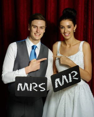 Mrs and her new Mr in the photo booth