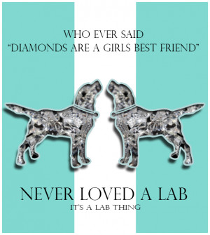 ... said “Diamonds are a Girls Best Friend” clearly never Loved a Lab