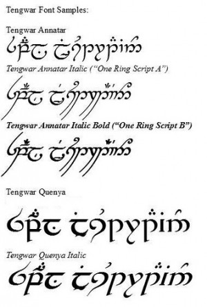 Tolkien Elvish Language Translator Picture Picture