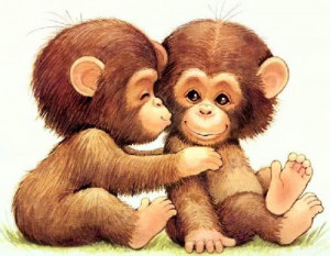 Monkeys Kissing Image
