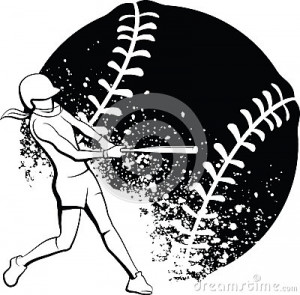 black-white-vector-illustration-female-softball-batter-grunge-softball ...