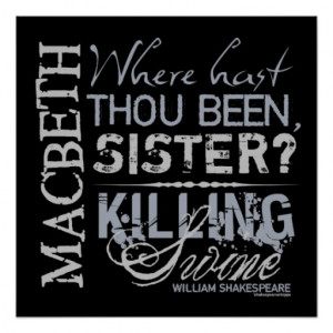 Macbeth Killing Swine Quote Poster